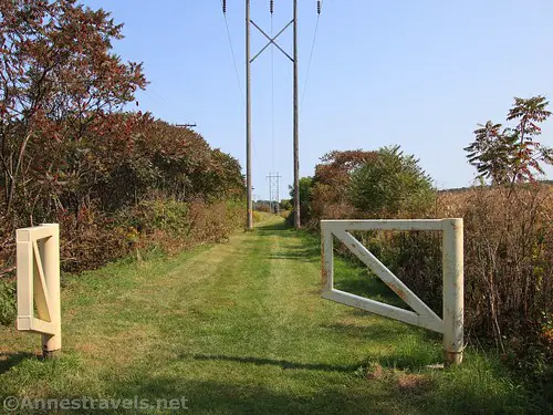 Yellow gates on the Genesee Valley Greenway, Fillmore, New York