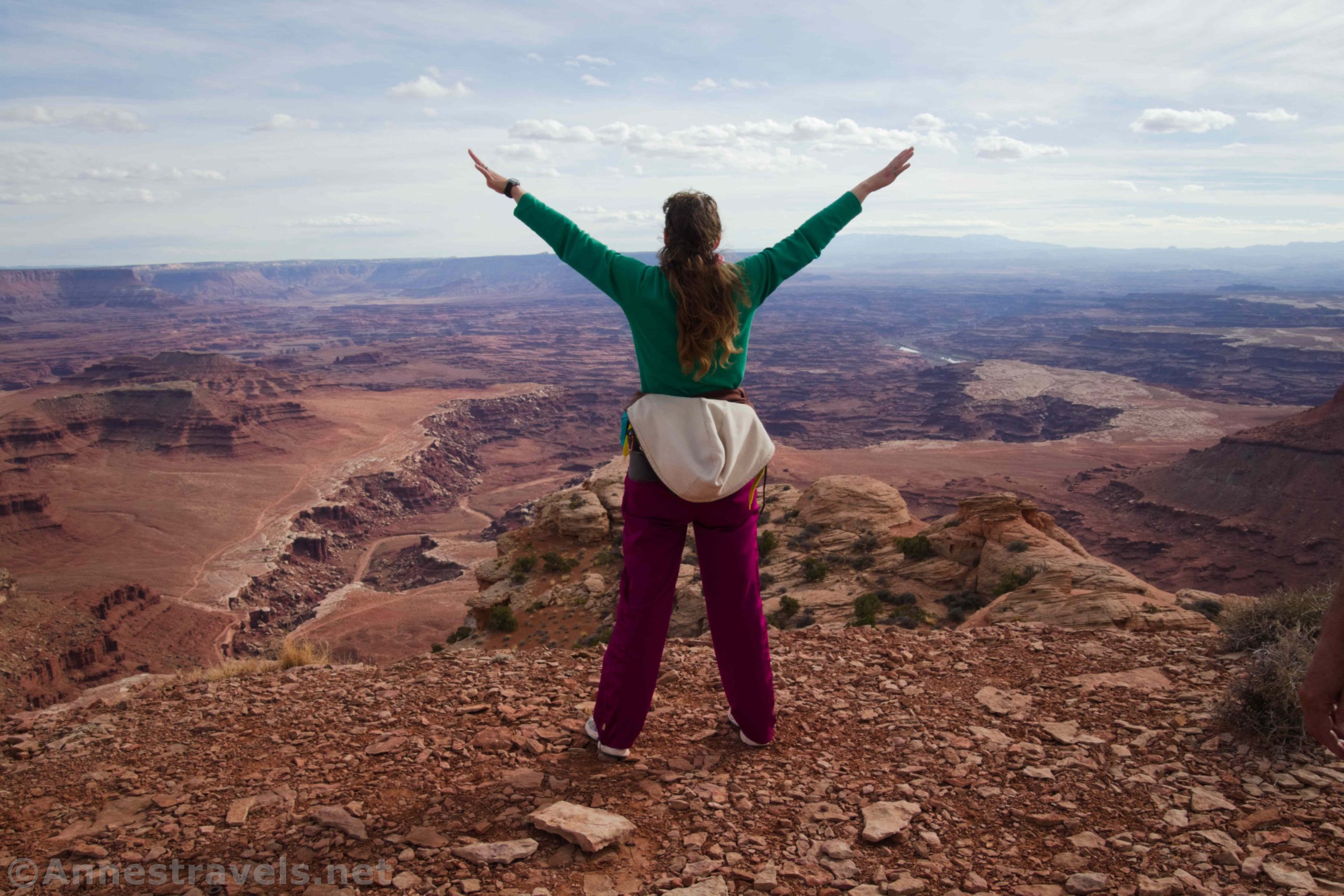 Enjoying the views at Lathrop Point Overlook, Canyonlands National Park, Utah
