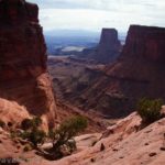 Views down Lathrop Canyon to Airport Tower and the Canyonlands, Island in the Sky, Utah