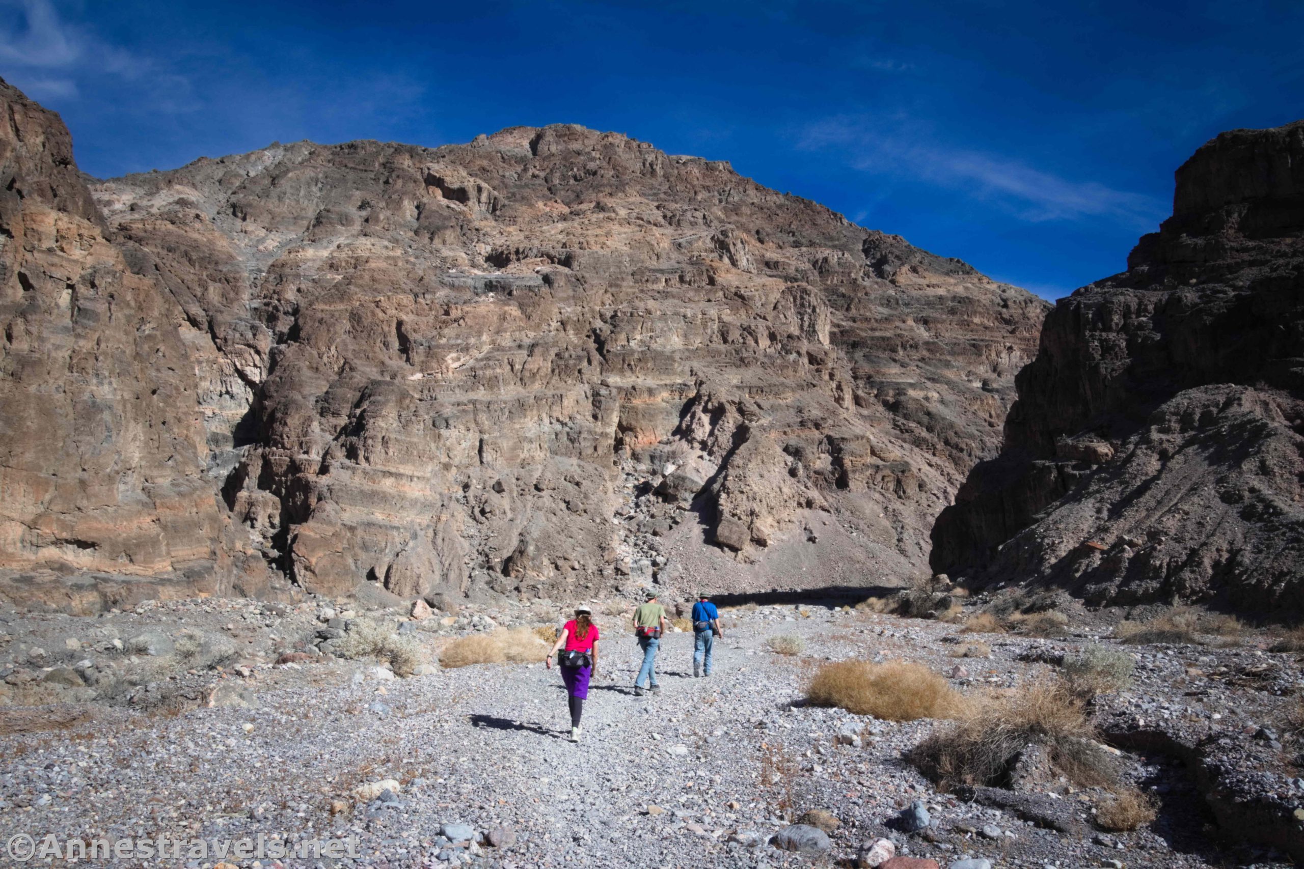 Hiking up the lower reaches of Fall Canyon, Death Valley National Park, California