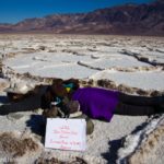 Hanging out at the Official Lowest Point in North America, Badwater Salt Flats, Death Valley National Park, California