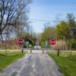 A road crossing on the Peanut Line of the Clarence Pathways in western New York