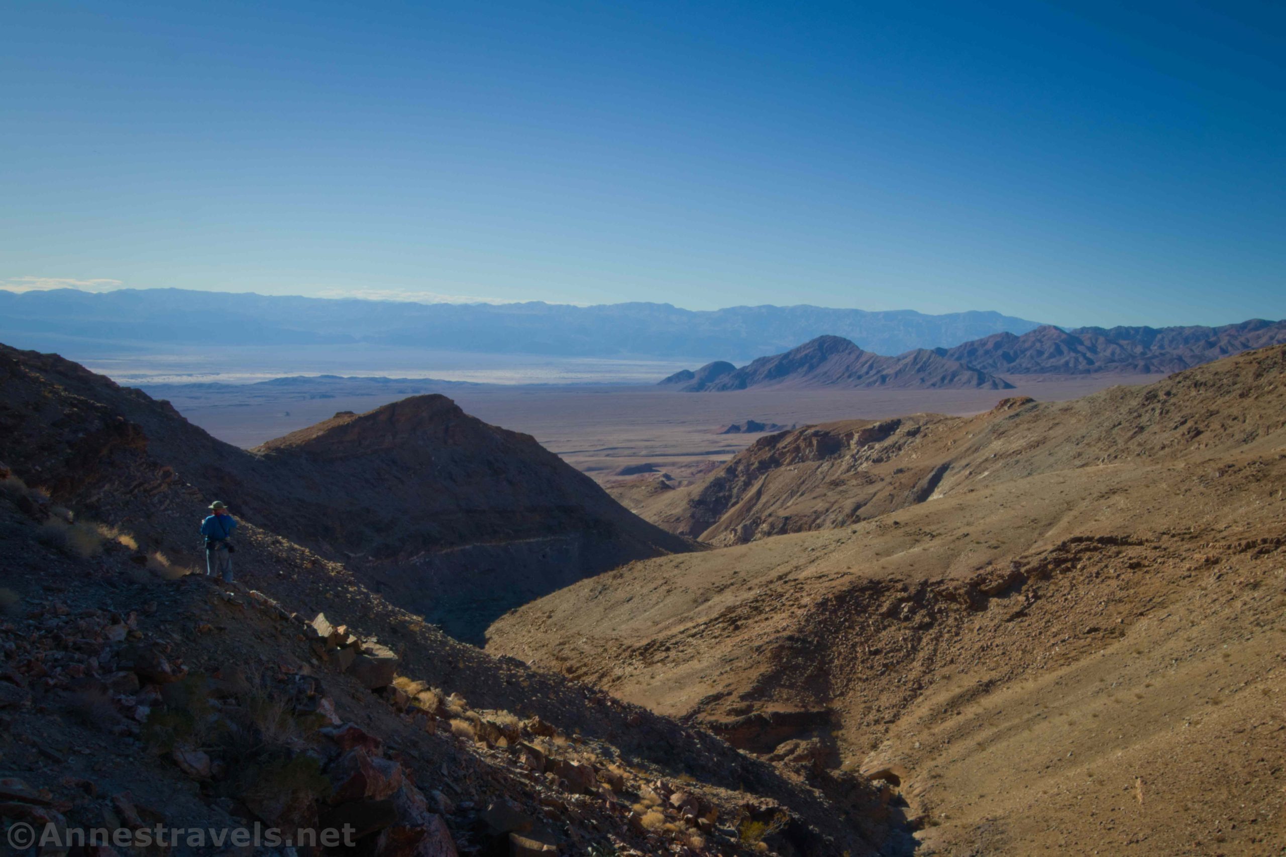 Views down the canyon beyond the saddle near the Big Bell Extension Mine, Death Valley National Park, California