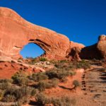 Stairs leading up to North Window, Arches National Park, Utah