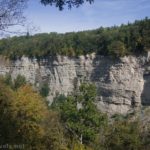 Views of cliffs upstream of the Lower Falls in Letchworth State Park, New York