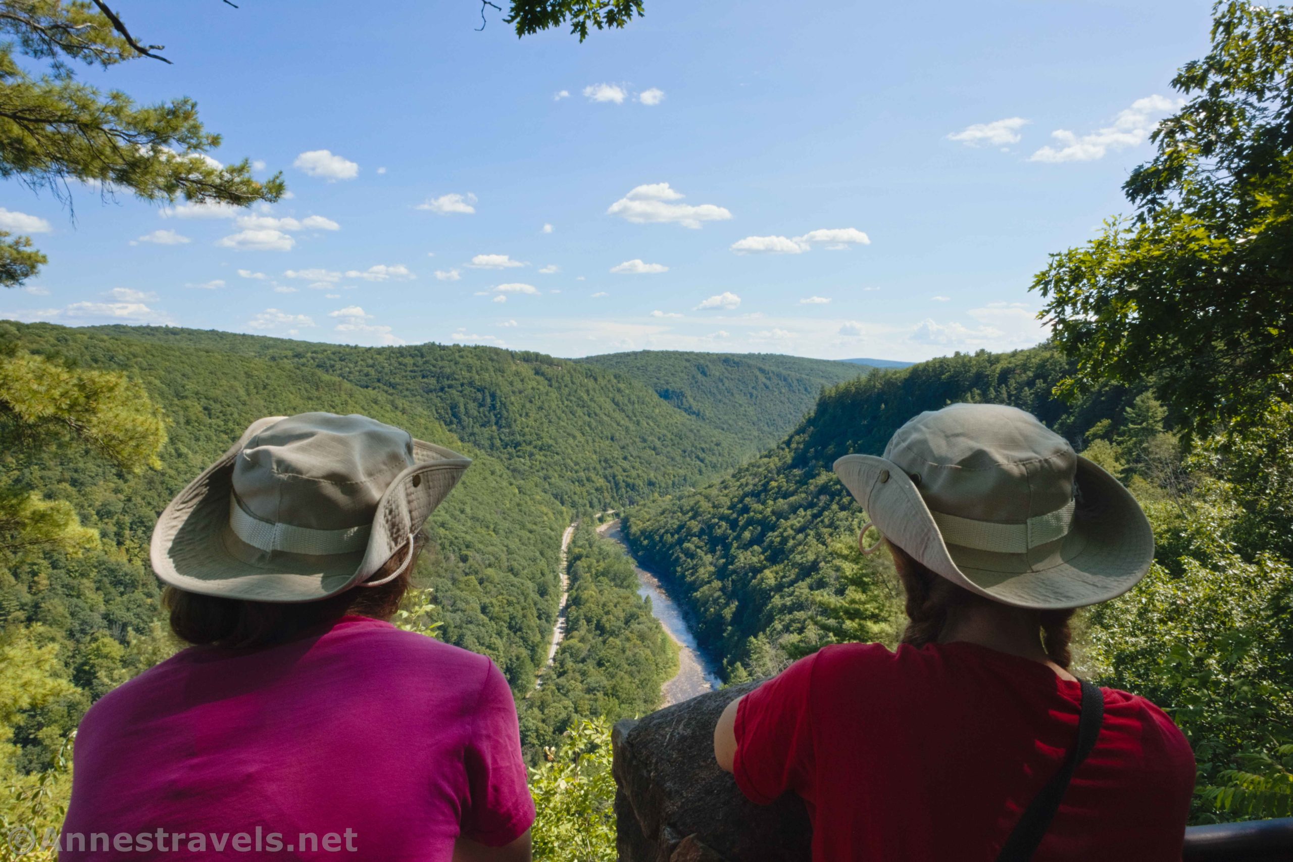 Looking at the view from the overlook in Colton State Park, Pennsylvania