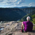 Enjoying the beauty of New River Gorge from Long Point, New River Gorge National Park, West Virginia