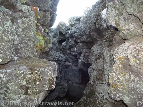 Inside of the Big Crack, Lava Beds National Monument, California