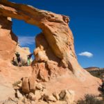 Hikers at Winter Camp Arch, Yellowcat Flat, Utah