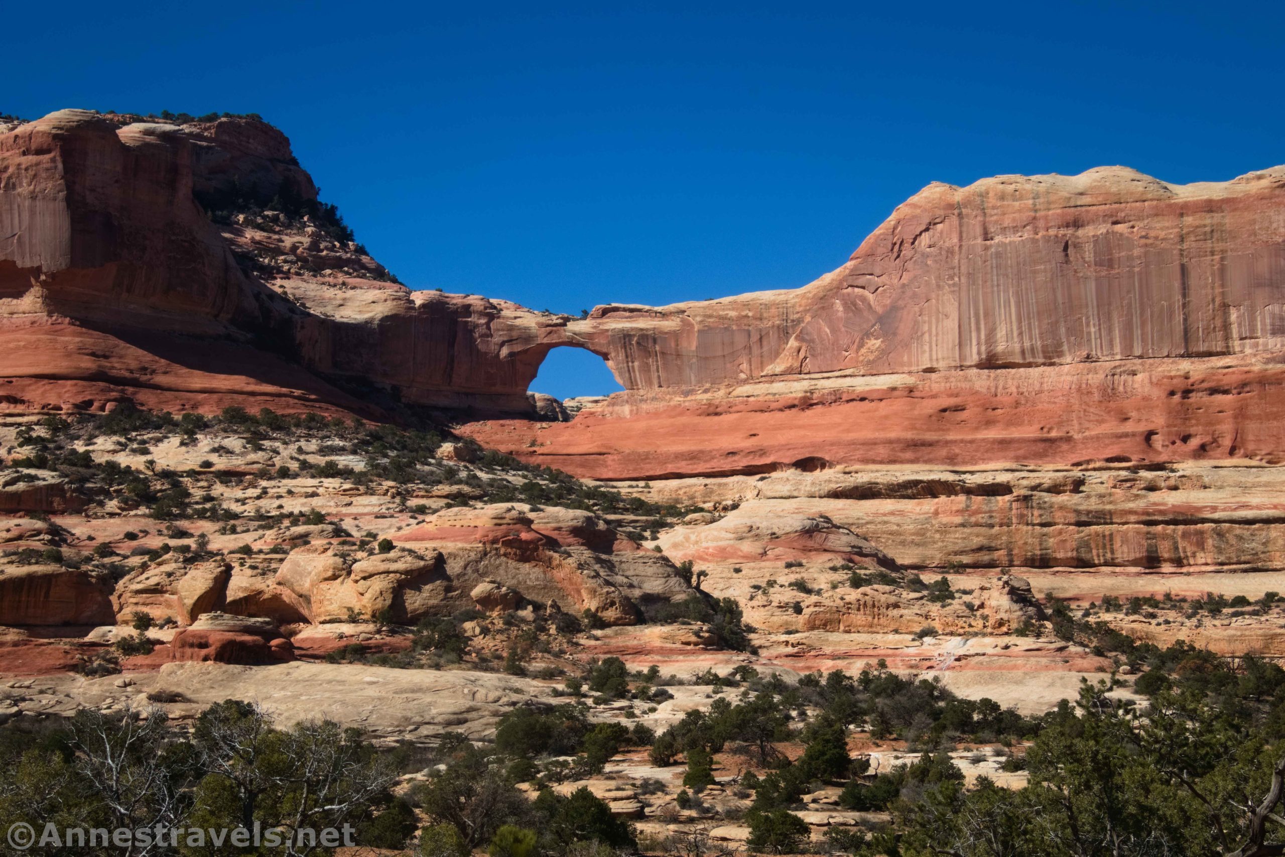 Kirk Arch from the viewpoint where I stopped, Upper Salt Creek, Canyonlands National Park, Needles District, Utah