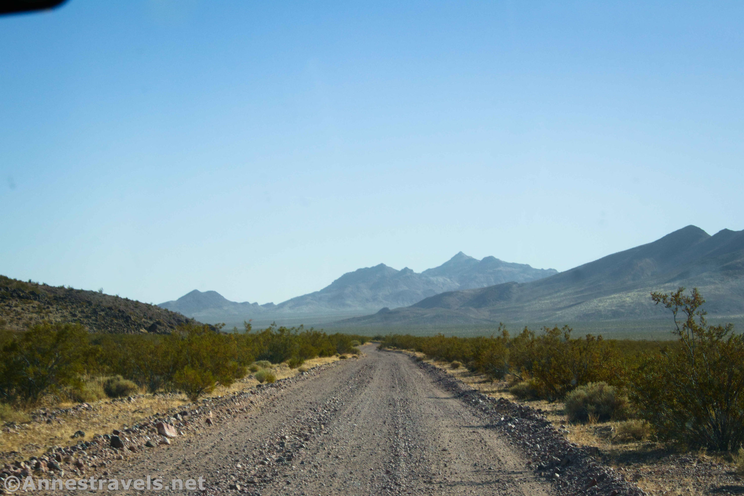 Driving along the southern portion of the Greenwater Valley Road, Death Valley National Park, California