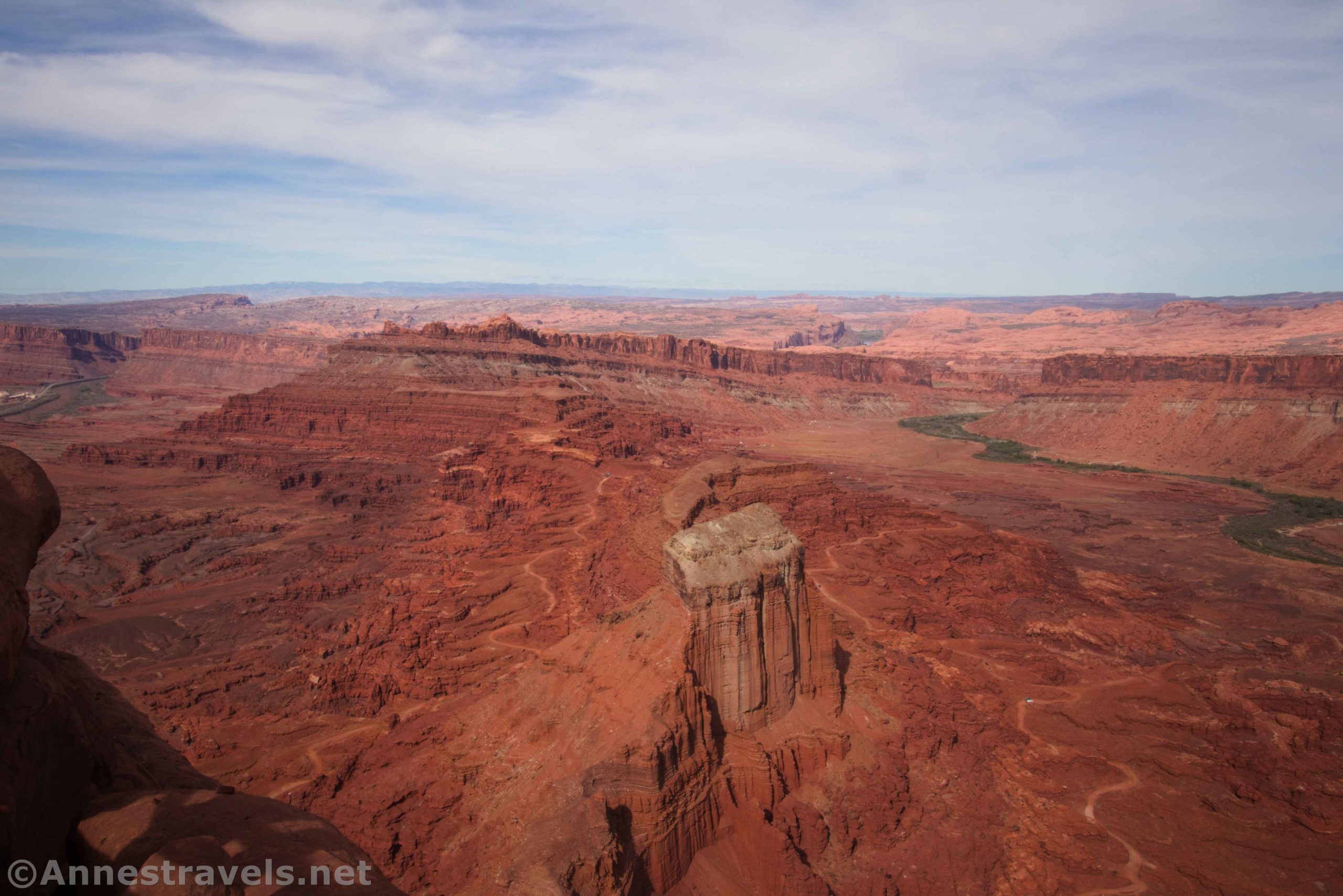 Views from Anticline Overlook of Kane Springs Canyon, Hurrah Pass, and more. Canyon Rims National Recreation Area, Utah