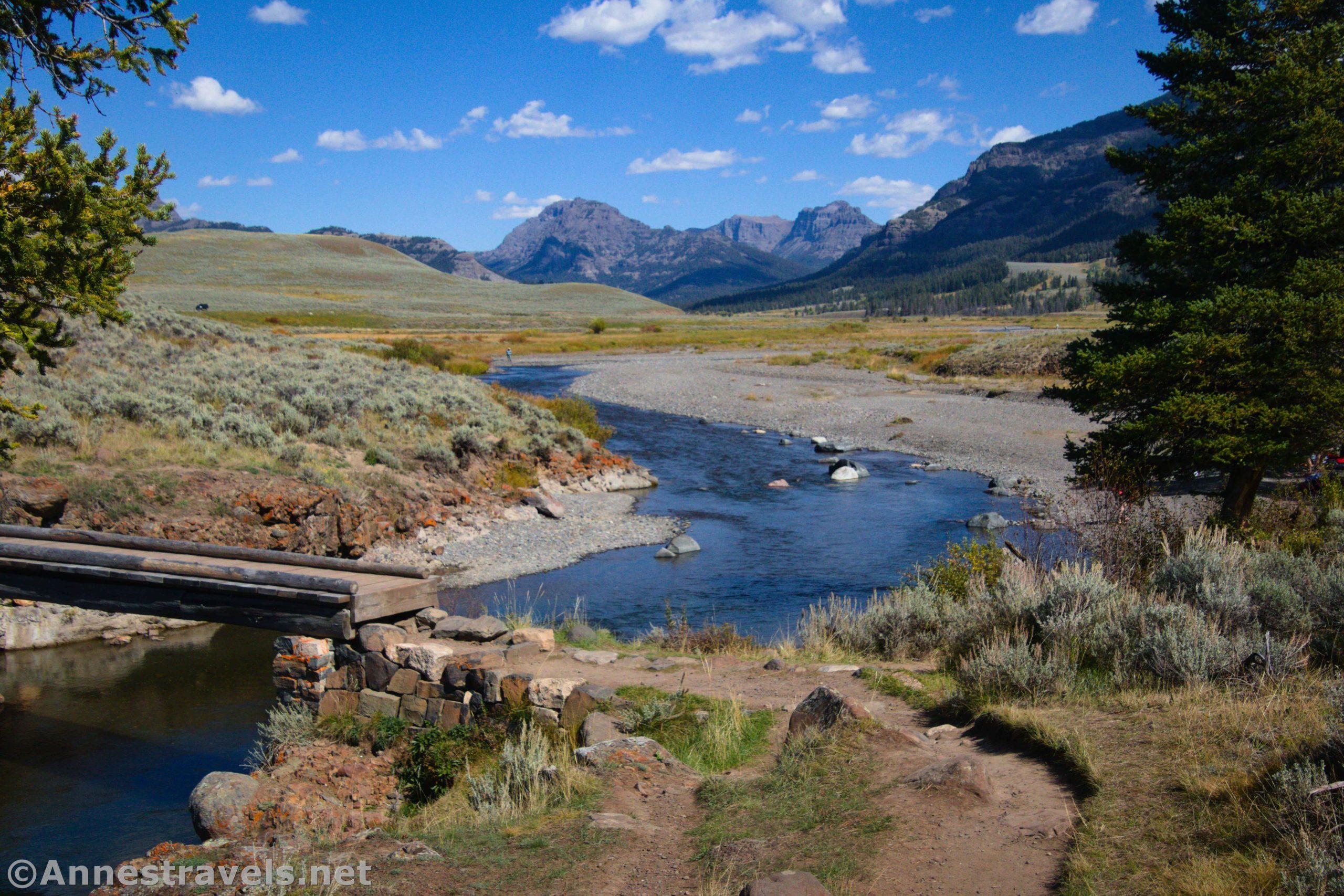 Views down Soda Butte Creek from the Lamar River Trail, Yellowstone National Park, Wyoming