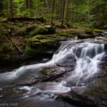 Views of an unnamed waterfall along Double Run in Worlds End State Park, Pennsylvania
