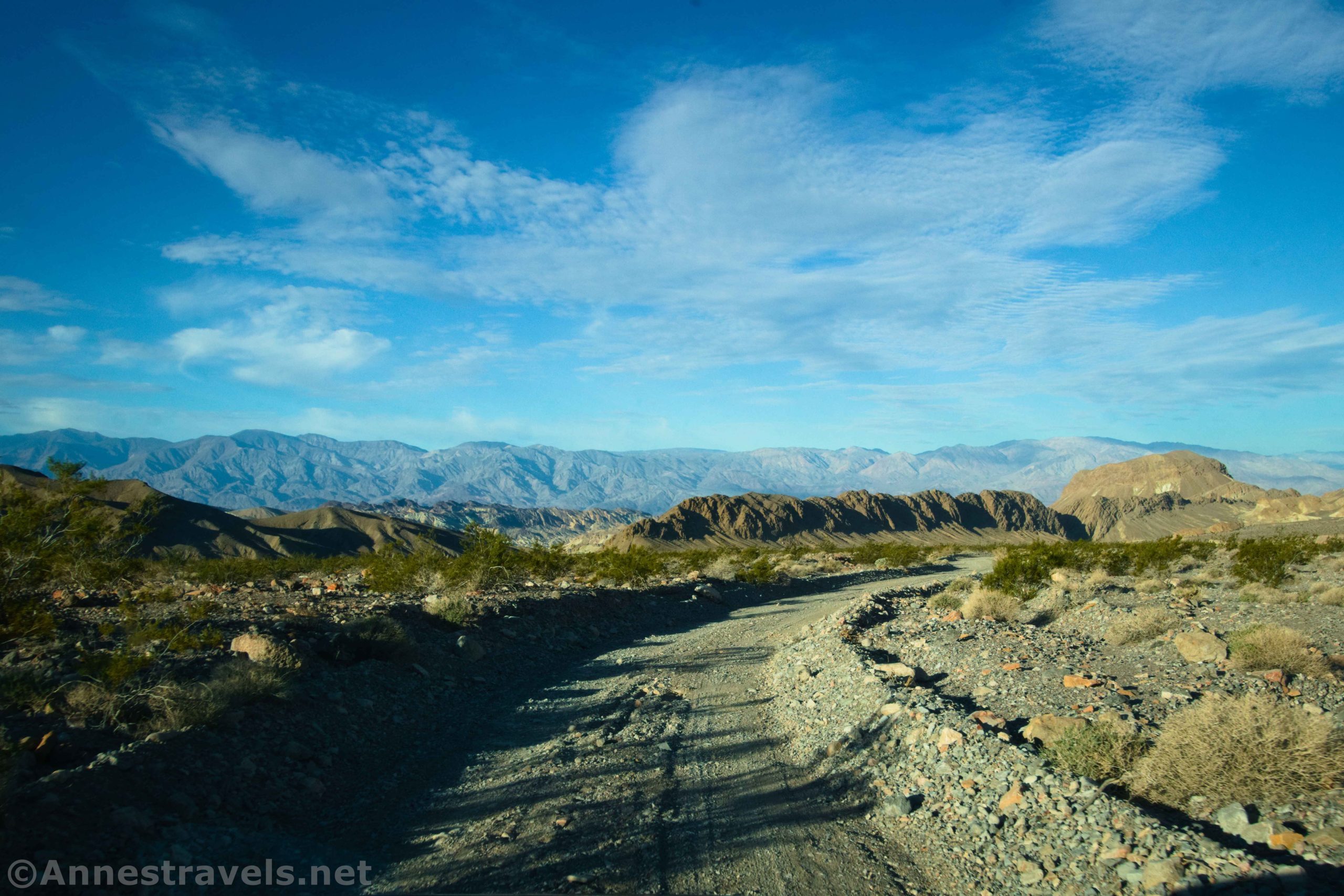 Driving the Hole in the Wall Road in Death Valley National Park, California