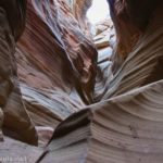 Stripes in the rocks of the walls of Round Valley Draw slot canyon, Grand Staircase-Escalante National Monument, Utah