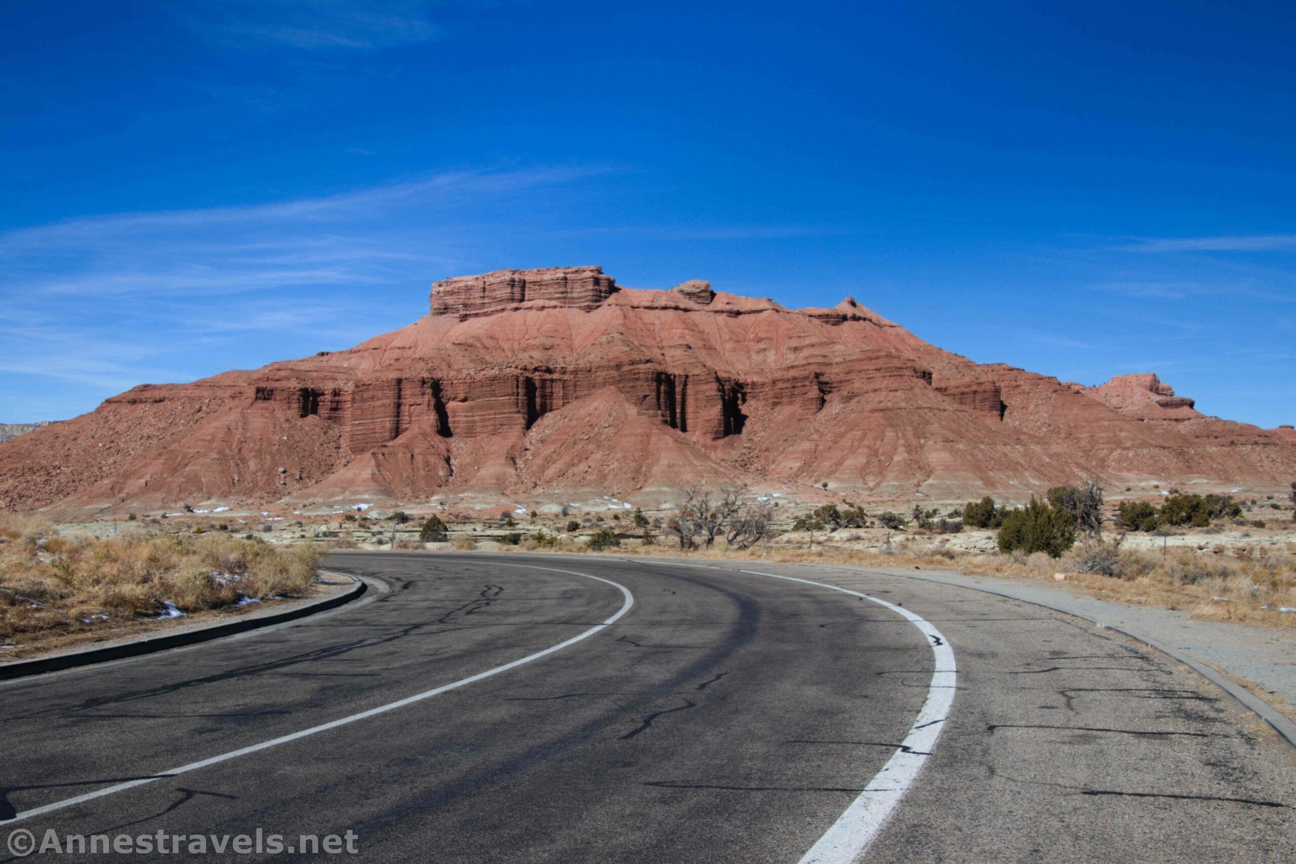 Views from the parking area of the Sand Bench View Area along I-70, Utah