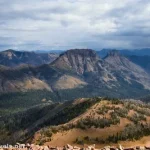 Silvertip Peak and other nearby mountains from Avalanche Peak, Yellowstone National Park, Wyoming