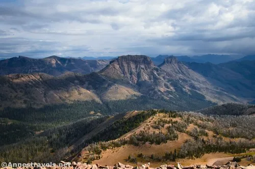 Silvertip Peak and other nearby mountains from Avalanche Peak, Yellowstone National Park, Wyoming