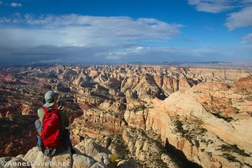 Enjoying the view from the top of Fern's Nipple, Capitol Reef National Park, Utah