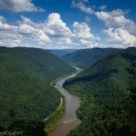Views from the North Overlook along the Grandview Trail, New River Gorge National Park West Virginia