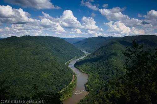 Views from the North Overlook along the Grandview Trail, New River Gorge National Park West Virginia