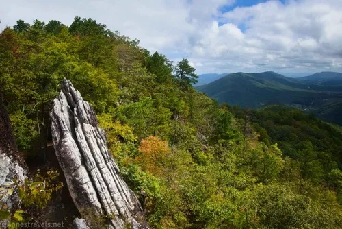 Views while standing on top of Dragon's Tooth, Jefferson National Forest, Virginia