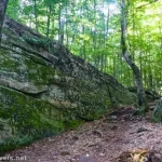 Hiking into the Rock Garden in Worlds End State Park, Pennsylvania