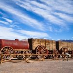 Borax wagons at the Harmony Borax Works, Death Valley National Park, California