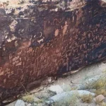 A small part of Newspaper Rock in Petrified Forest National Park, Arizona
