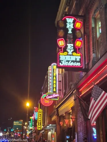 Signs along Broadway in Nashville, Tennessee