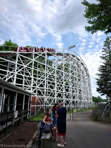 Beginning of the Jack Rabbit Roller Coaster at Seabreeze, Irondequoit, New York