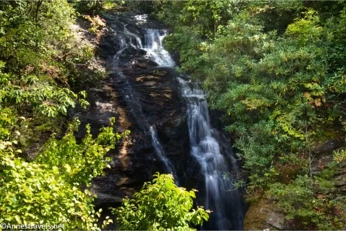 Upper Cascade Falls from the official viewpoint in Hanging Rock State Park, North Carolina