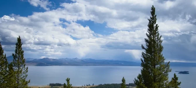 Elephant Back Mountain over Yellowstone Lake