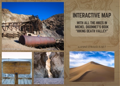 Interactive map showing all of the trails and hikes in Michel Digonnet's book, Hiking Death Valley