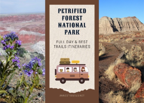 Petrified Forest National Park itineraries for getting the best out of the park if you have one full day or you want the best trails in the park